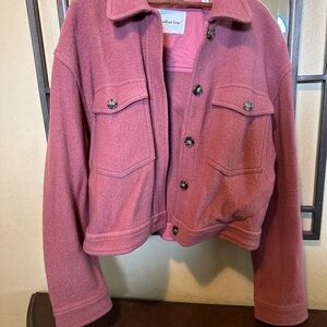 Aritzia Wilfred Free Autumn Ganna Cropped Pink Women's Jacket